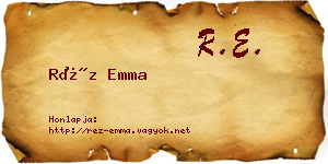 Réz Emma névjegykártya